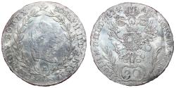 World Coins - Austria - Joseph II - 20 kreuzer - 1783 A - VF!  Silver