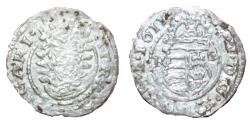 World Coins - 1611 KB Hungary 1 Denar - Mathias II - Ag denar Silver