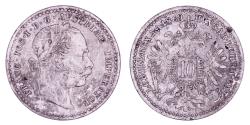 World Coins - Austria - Franz Joseph I - 10 kreutzer - 1869 AD  Silver