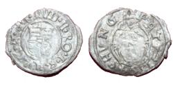 World Coins - Hungary - Rudolf I - 1576-1608 AD - Ag denar - VF - 1594