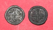 World Coins - Hungary - Lot of 2 Bela II denars - 1131-1141 AD Time of Crusades Silver & Copper