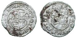 World Coins - Hungary - Mathias II - 1608-1619 AD - 1615 Ag denar - XF