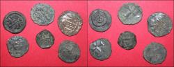 World Coins - Lot comprising 6 medieval Hungarian bronze denars of Bela II and Sigismund