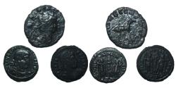 Ancient Coins - Lot 3 Roman coins fourt century Galienus, Constans, Constantius