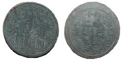 World Coins - Hungary - Bela III - Copper coin - 1172-1196 - Crusader parabolic coin - Beautiful green patina