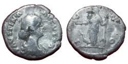 Ancient Coins - Faustina II - b.ca. 128 - d. 175 - AR denarius - IVNO - VF