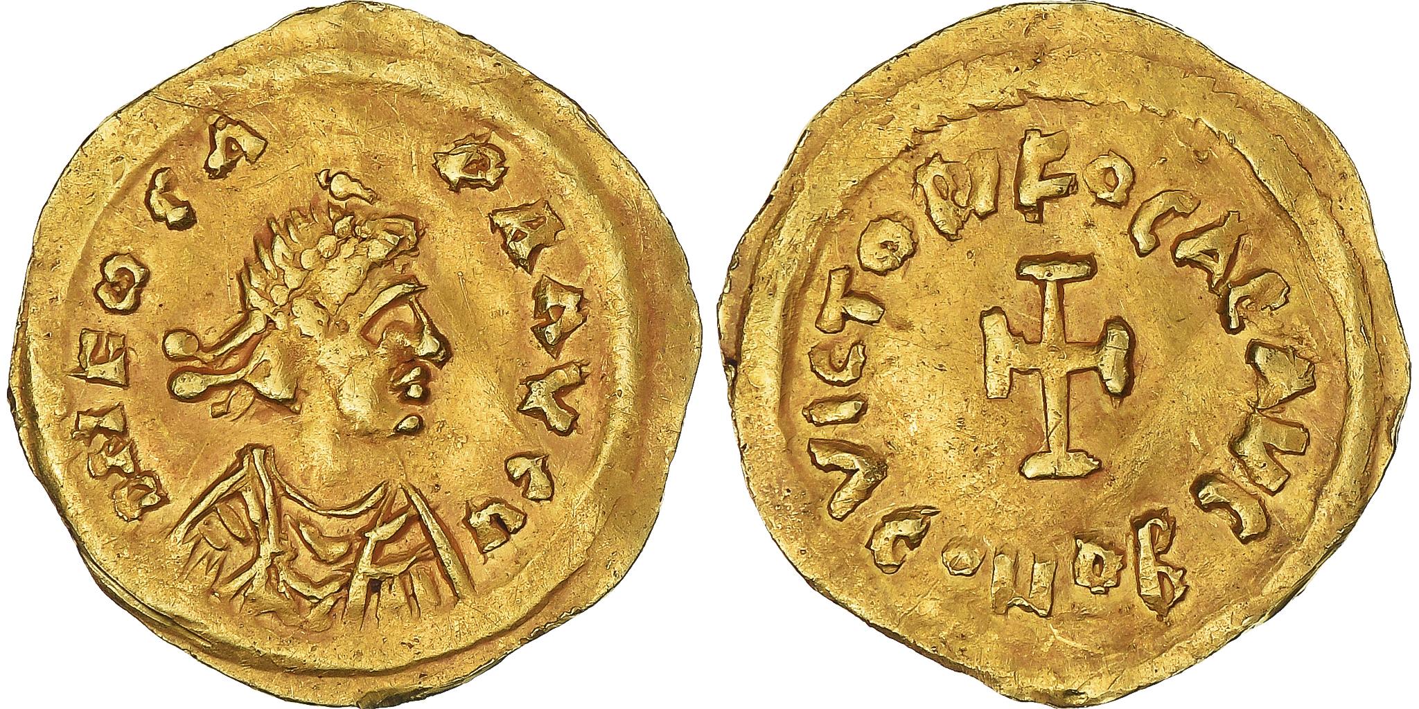 Coin, Phocas, Tremissis, 602-610, , Gold, Sear:634 Coin, Phocas, Tremissis, 602-610, , Gold, Sear:634