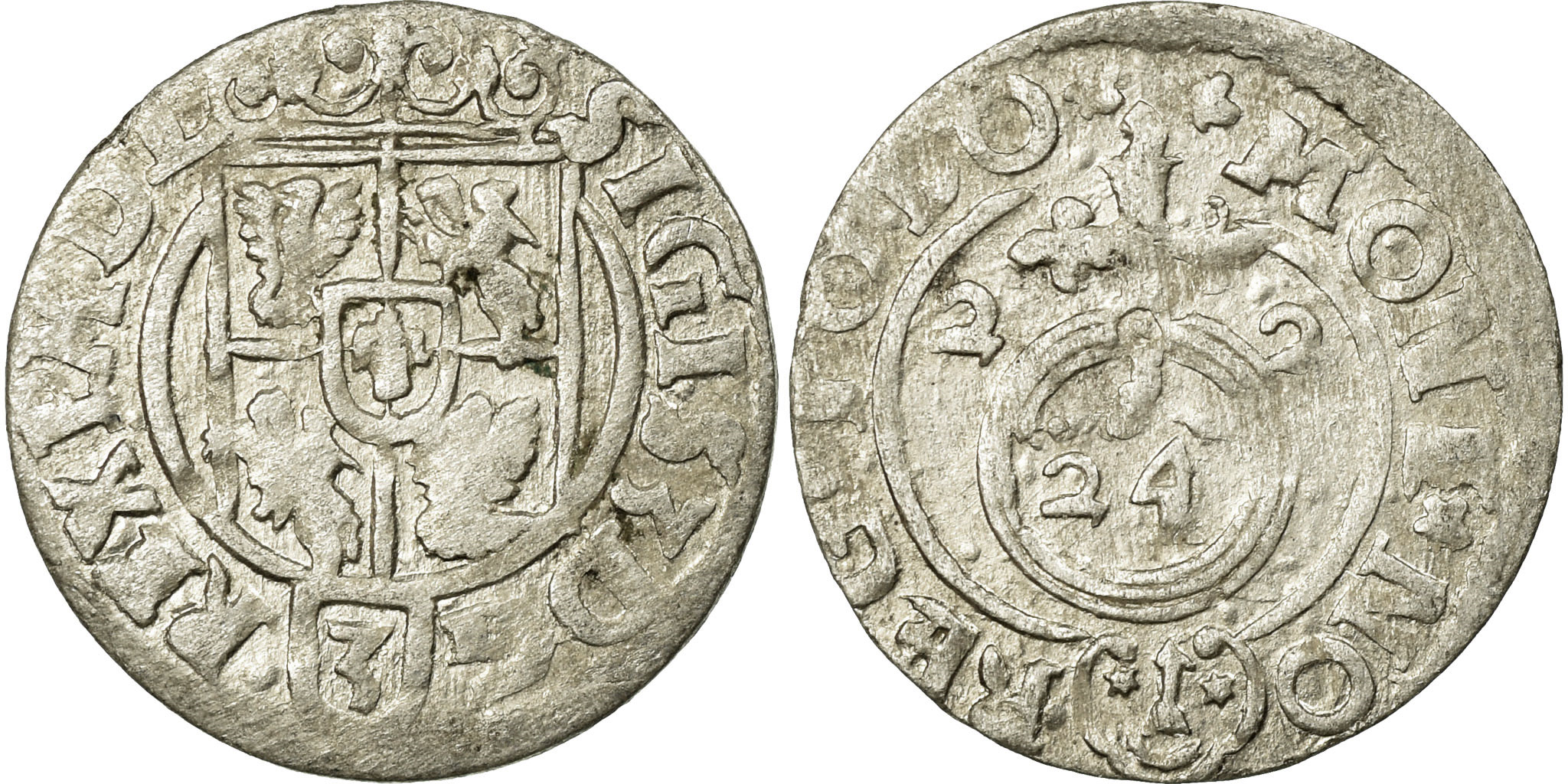 政宗3 1625 SILVER POLAND / LITHUANIAN 3 POLKER SIGISMUND III HAND