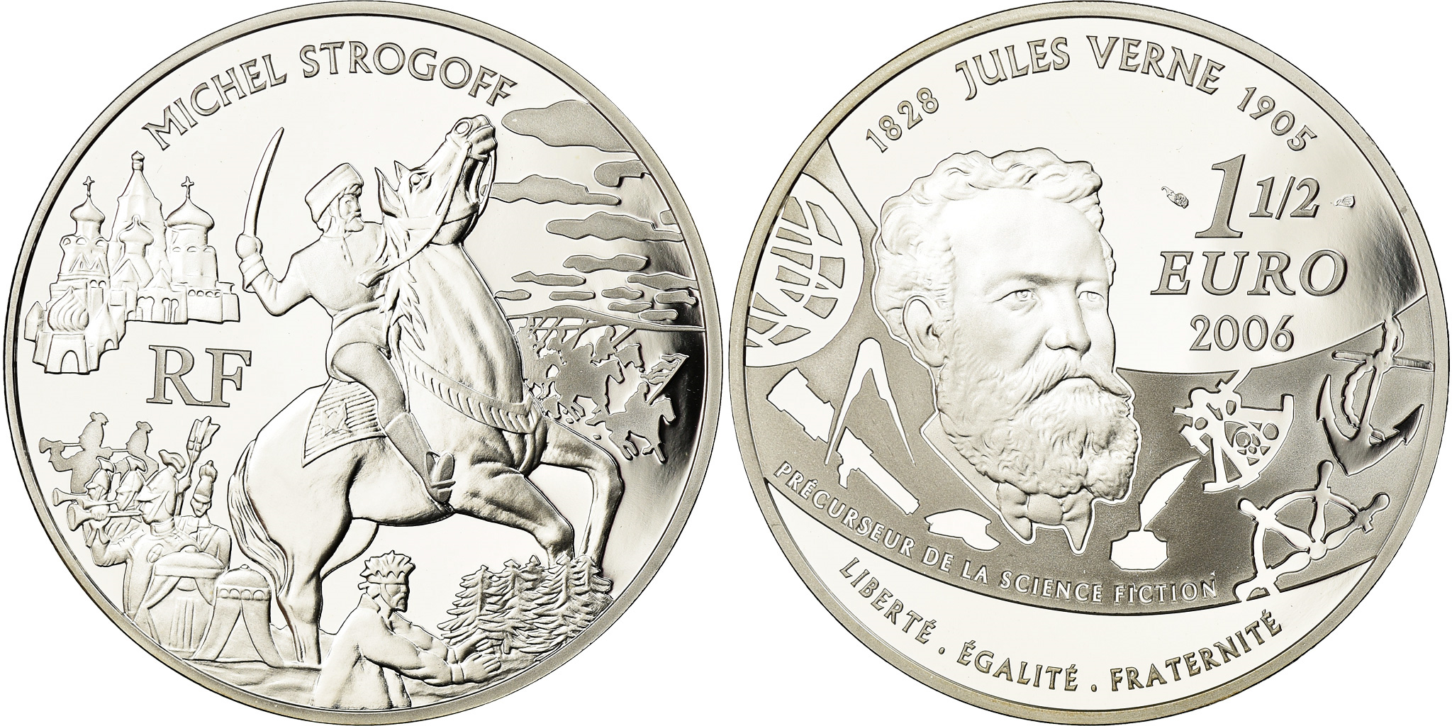 France, Monnaie de Paris, 1,5 Euro, Jules Verne - Michel Strogoff France, Monnaie de Paris, 1,5 Euro, Jules Verne - Michel Strogoff