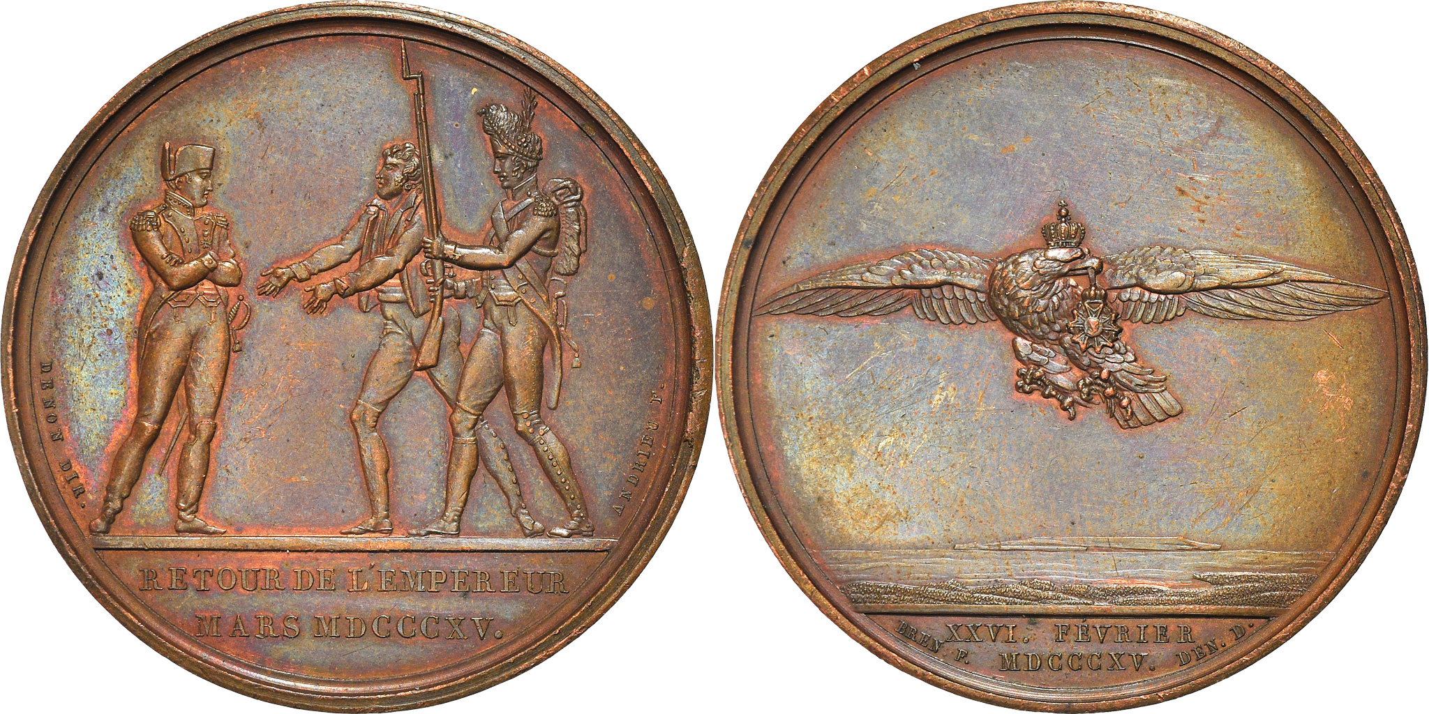 Snazzy Commotie Memoriseren France, Medal, Napoleon Ier , Retour de l'Empereur, 1815, Andrieu, MS(60-62)