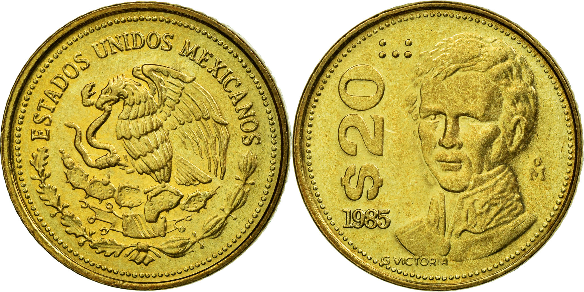Coin, Mexico, 20 Pesos, 1985, Mexico City, , Brass, KM:508 | North 