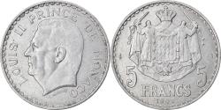 World Coins - Coin, Monaco, Louis II, 5 Francs, 1945, Paris, , Aluminum, KM:122