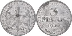World Coins - Coin, GERMANY, WEIMAR REPUBLIC, 3 Mark, 1922, Karlsruhe, , Aluminum