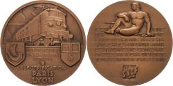 World Coins - France, Medal, S.N.C.F, Electrification Paris-Lyon, 1950, Bronze, Marcel Renard