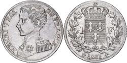 World Coins - France, Henri V, 1 Franc, 1831, Paris, Silver,