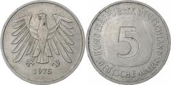 World Coins - GERMANY - FEDERAL REPUBLIC, 5 Mark, 1975, Karlsruhe, Copper-Nickel Clad Nickel