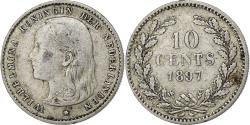 World Coins - Netherlands, Wilhelmina I, 10 Cents, 1897, Monnaie Royale des Pays Bas, Silver