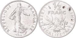World Coins - Coin, France, 1/2 Franc, 1991