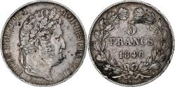 World Coins - France, 5 Francs, Louis-Philippe, 1846, Bordeaux, Silver,