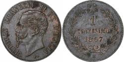 World Coins - Italy, Vittorio Emanuele II, Centesimo, 1867, Milan, Bronze, , KM:1.1