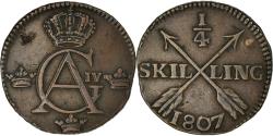 World Coins - Coin, Sweden, Gustaf IV Adolf, 1/4 Skilling, 1807, , Copper, KM:564