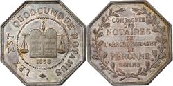 World Coins - France, Token, Notaires de l'Arrondissement de Péronne, Somme, 1858, Silver