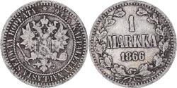 World Coins - Coin, Finland, Alexander II, Markka, 1866, Helsinki, , Silver, KM:3.1