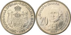 World Coins - Serbia, 20 Dinara, 2007, Copper-Nickel-Zinc, , KM:47