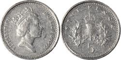 World Coins - Coin, Great Britain, 5 Pence, 1995