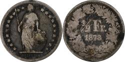 World Coins - Switzerland, 1/2 Franc, 1878, Bern, Silver,