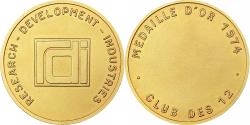 World Coins - France, Medal, Club des 12 - Médaille d'or 1974, 1974, Bronze,