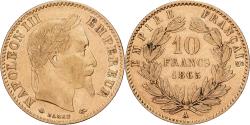 World Coins - France, Napoleon III, 10 Francs, 1865, Paris, Gold, , Gadoury:1015