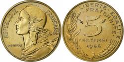 World Coins - France, 5 Centimes, Marianne, 1988, Paris, série FDC, Aluminum-Bronze