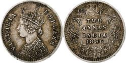World Coins - Coin, INDIA-BRITISH, Victoria, 2 Annas, 1886, VF(30-35), Silver, KM:488