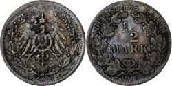 World Coins - Germany, Wilhelm II, 1/2 Mark, 1916, Berlin, Silver,