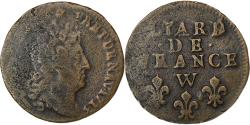World Coins - France, Louis XIV, Liard, 1713, Lille, Copper, , Gadoury:82