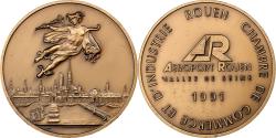 World Coins - France, Medal, Aéroport de Rouen, Vallée de Seine, 1991, Bronze,