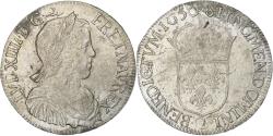 World Coins - France, Louis XIV, 1/2 Écu à la mèche longue, 1650, Narbonne, Silver