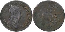 World Coins - France, Louis XIV, Liard, 1657, Vimy, Copper, , Gadoury:80