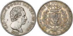 World Coins - Kingdom of Sardinia, Carlo Felice, 5 Lire, 1829, Genoa, Silver,