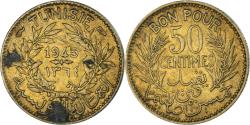 World Coins - Coin, Tunisia, 50 Centimes, 1945