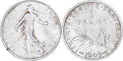 World Coins - Coin, France, Semeuse, Franc, 1909, Paris, , Silver, Gadoury:467
