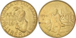 World Coins - Coin, San Marino, 200 Lire, 1994, Rome, F.A.O., , Aluminum-Bronze