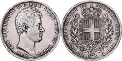 World Coins - Kingdom of Sardinia, SARDINIA, Carlo Alberto, 5 Lire, 1836, Genoa, Silver