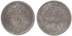 World Coins - Coin, GERMANY - EMPIRE, Wilhelm I, Mark, 1881, Darmstadt, , Silver