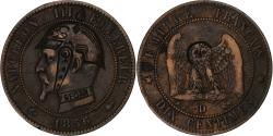 World Coins - France, Napoleon III, 10 Centimes, Napoléon III, 1856, Lyon, Satirique, Bronze