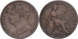World Coins - Great Britain, George IV, 1 Farthing, 1823, London, Copper,