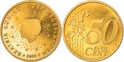 World Coins - Netherlands, 50 Euro Cent, 2000, Utrecht, BE, , Brass, KM:239