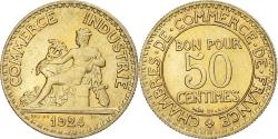 World Coins - Coin, France, Chambre de commerce, 50 Centimes, 1924, Paris,