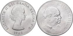 World Coins - Great Britain, Elizabeth II, Crown, Churchill, 1965, Copper-nickel,